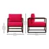 Aura Boucle Fabric Arm Chair in Red Colour