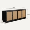 Daisen Solid Mango Wood Sideboard with 4 Door in Black Finish