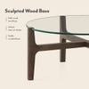 Cayman Glasstop Coffee Table without Storage in Danish Walnut Finish