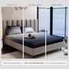 Stoa Paris 300TC UltrSatin Double Bedsheet Set Satin Double Black Grey