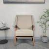 Daisuke 1 Seater Wooden Sofa in Beige Fabric Colour