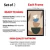 The Castle Decor Boho Abstract Botanical Wall Art Set of 2 Design 14 11x17 Inch