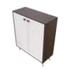 Nextstep Modern Metal Floor Cabinet Walnut