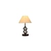 Blair off-white cotton Table lamp with Iron Base