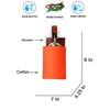 Devansh Solid Wood Electric Wall Light in Brown Colour with Orange Shade Count of 1 Light