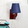 Devansh Solid Wood Electric Wall Light in Blue Colour with Blue Shade Count of 1 Light