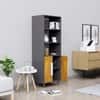 Hexa Engineered Wood Bookshelf Multipurpose Storage Rack in Slate Grey and Giant Wood Colour