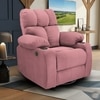 Helios Motorised Recliner Chair for with Rocking Revolving with Cup Holder Premium Soft Suede Fabric 1 Seater Chair - Dusty Mauve