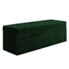 Edin Velvet 2 Seater Upholstered Bench with Storage Green Colour