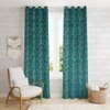 Golden Velvet Abstract Pack of 2 Pieces Blackout Window Curtain