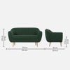 Colam Velvet 2 Seater Sofa in Green Colour