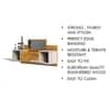Hexa Red Engineered Wood Wall Mount Dressing Table in Giant Wood and Frosty White Colour
