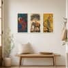 The Castle Decor Madhuban Pichwai Peacock Vastu Wall Art 9x17 Inch