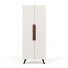Bonco Engineered Wood Wardrobe In Brown Maple & White Finish
