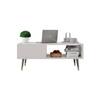 Hexa Engineered Wood Modern Coffee Table With Golden Metal Legs In Frosty White