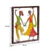 Desert Art Metal Handpainted Dandiya Couple Wall Hanging in Yellow Colour