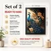 The Castle Decor Peacock Vastu Wall Art Set of 2 10x13 Inch