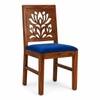 Globally Indian Vayuna Solid Sheesham Wood 6 Seater Dining Table Set 6 Chairs Navy Blue