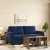 Luna 3 Seater Fabric Sofa (Marine Blue)