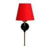 Devansh Metal Electric Wall Light in Black Colour with Red Shade Count of 1 Light