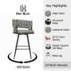 Doe Buck Presley Braided Faux Leather Bar Stool in Sage Colour