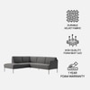 Modernelegance Wood Right Aligned 3-Seater With Upholstery Non Storage Sofa In Grey Colour