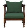 Linton 3+1+1 Seater Wooden Sofa in Green Fabric