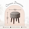 Botanic Fabric Wooden Ottoman in Grey Color