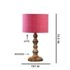 Devansh Pink Jute Table Lamp With  Wood Natural Base (7X7X15.5 Inches)-11