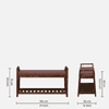 Roros Solid Wood Shoe Rack with Seating in Walnut Brown finish