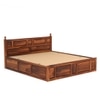 Krispy Solid Wood Queen  Size Bed Without Storage (Teak Finish)