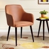 Owen Fabric Lounge Chair in Tan Leatherette