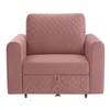 Baruna 1 Seater Velvet Pull Out Sofa Cum Bed with Storage In Peach Color