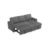 Solace Solid Wood Sofa cum Bed in Dark Grey