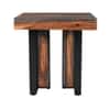 Fomo Solid Sheesham Wood Sofa sideTable In Grey Finish