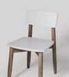 Rota Solid Wood Dining Chair In White and Natural Finish