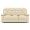 Raphael Leatherette Three Seater Manual Recliner in Off White Colour