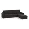 Apollo Sofa (Colour : Graphite Grey, Cushion : Hard, Back Type : High Back, Seating Capacity : Right Aligned 3 Seater + Right Aligned Chaise + Ottoman)