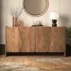 Koro Solid Wood Sideboard In Amber Walnut Finish