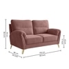 Osbert Velvet 2 Seater Sofa in Pink Color