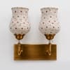 Devansh Metal Electric Wall Light in Antique Gold Colour with Red Shade Count of 1 Light