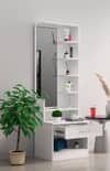 Hexa Red Wooden Dressing Table in Frosty White Colour