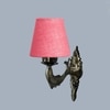Devansh Metal Electric Wall Light in Antique Gold Colour with Pink Shade Count of 1 Light