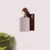Devansh Solid Wood Electric Wall Light in Brown Colour with Grey Shade Count of 1 Light