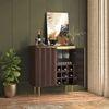 Keoni Solid Wood Free Standing Bar Cabinet in Claret Mahogany Finish