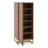 Nina 12 Pairs Solid Wood Shoe Cabinet In Amber Walnut Finish
