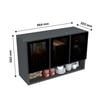 Aluminium Black Profile 4 Tinted Glass Handless Shutter  In Slate Grey Finish