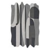 Handmade Wool Silk Shaped Rug Modern Abstract Grey 5 x 8 Feet Carpet