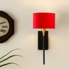 Devansh Metal Electric Wall Light in Black Colour with Red Shade Count of 1 Light