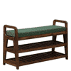Halden Solid Wood Shoe Rack with Seating in Walnut Brown finish